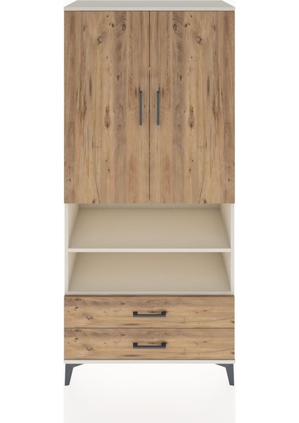 Hyperion Dolap 5 Raflı 2 Çekmeceli 2 Kapaklı 88X44X195 Aytaşı-Çam