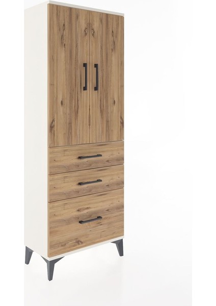 Arges Dolap 3 Raflı 3 Çekmeceli 2 Kapaklı 60X30X163 Aytaşı-Çam fiyatları