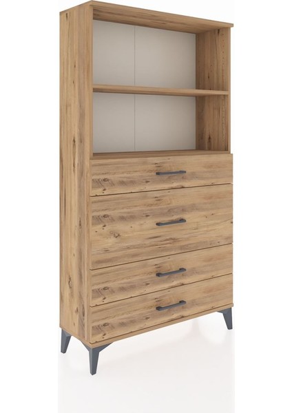 Arges Dolap 2 Raflı 4 Çekmeceli 88X30X163 Çam-Çam fiyatları