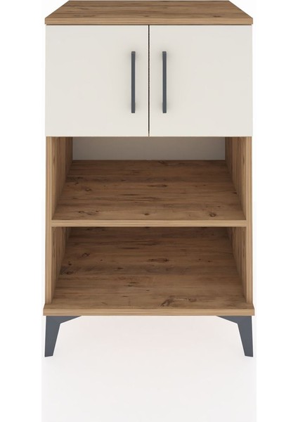 Hyperion Komodin 2 Raflı 2 Kapaklı 60X44X96 Çam-Aytaşı