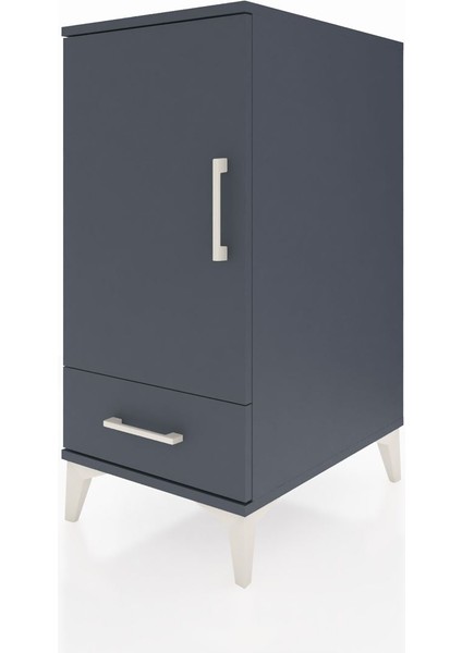 Kronos Komodin 3 Raflı Tek Çekmeceli Tek Kapaklı 44X59X96 Antrasit-Antrasit modelleri
