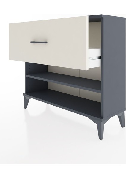 Arges Şifonyer Tek Raflı Tek Çekmeceli 88X30X80 Antrasit-Aytaşı fırsatları