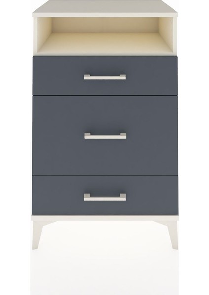 Hyperion Komodin Tek Raflı 3 Çekmeceli 60X44X96 Aytaşı-Antrasit