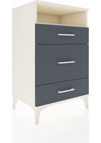 Hyperion Komodin Tek Raflı 3 Çekmeceli 60X44X96 Aytaşı-Antrasit fiyatları