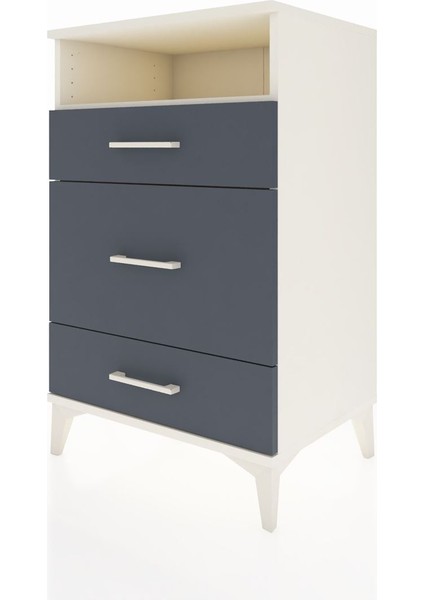 Hyperion Komodin Tek Raflı 3 Çekmeceli 60X44X96 Aytaşı-Antrasit modelleri