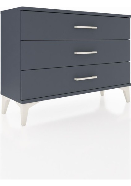 Arges Şifonyer 3 Çekmeceli 88X30X64 Antrasit-Antrasit fiyatları