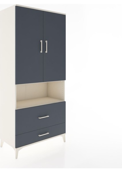 Hyperion Dolap 4 Raflı 2 Çekmeceli 2 Kapaklı 88X44X195 Aytaşı-Antrasit fiyatları