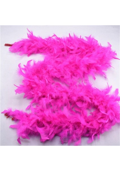 Fuşya Renk Kabarık Tüylü Otriş Boa Gerçek Tüy Dekorasyon 180 cm fırsatları