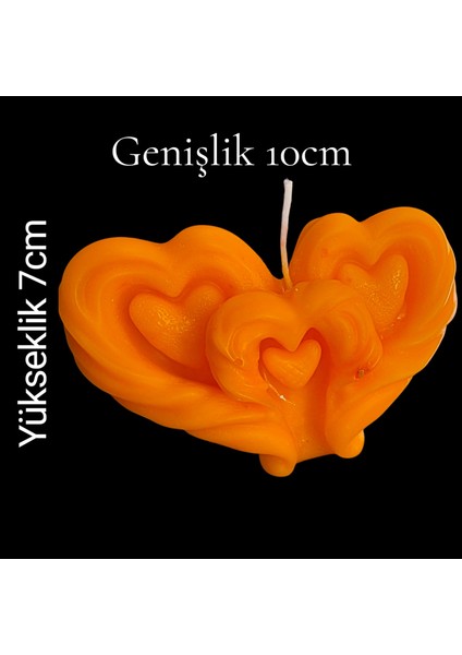 Dekoratif 3 Lü Kalp Modeli Kokulu Mum