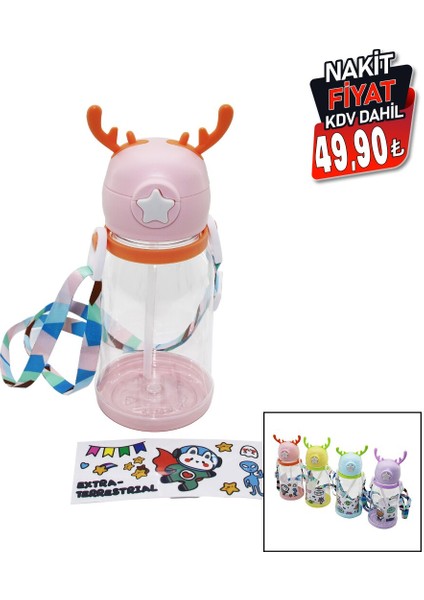 Geyik Modeli Pipetli Çocuk Matara Suluk Askı Ipli (4172) fiyatları