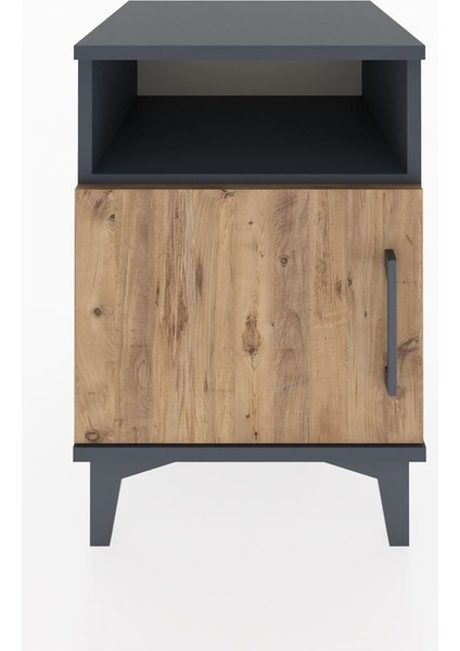 Hyperion Komodin Tek Raflı Tek Kapaklı 44X44X64 Antrasit-Çam