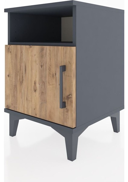 Hyperion Komodin Tek Raflı Tek Kapaklı 44X44X64 Antrasit-Çam modelleri