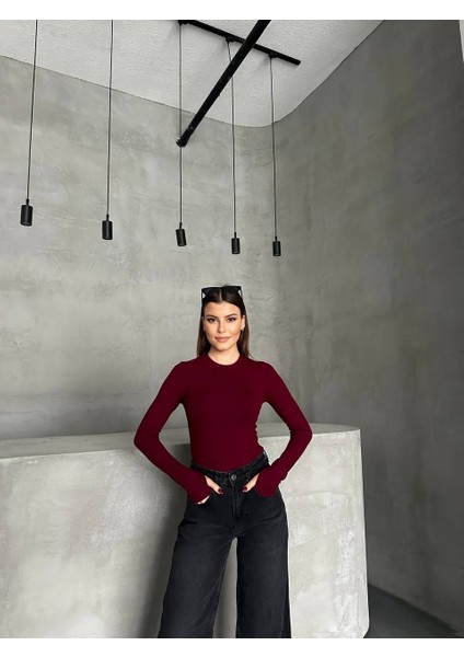 Bisiklet Yaka Parmak Geçmeli Body fiyatları