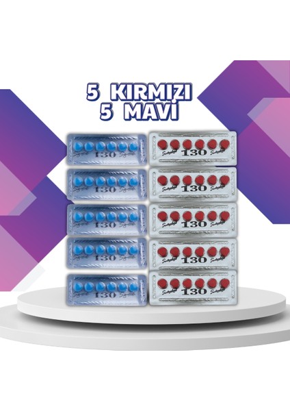 Vega Kırmızı ve Mavi Cobra5 130 Mg 6’lı x 10 Dizi Karışık Paket %100 Orjînal Performanstakviyesi Hap Vı-Â-Gra CÎÂLÎS_100MG