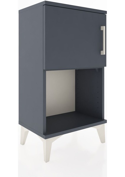 Arges Komodin 2 Raflı 2 Çekmeceli Tek Kapaklı 44X30X80 Antrasit-Antrasit fırsatları