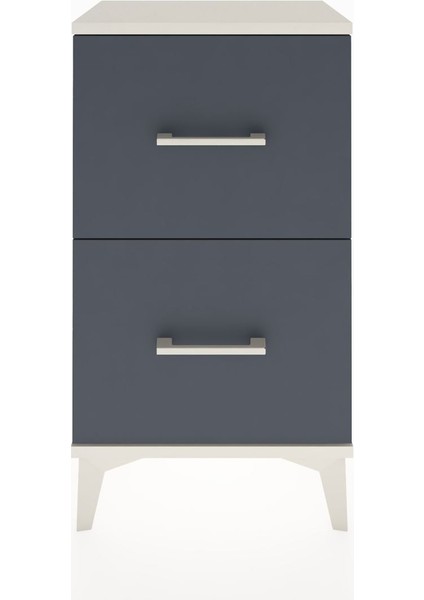 Arges Komodin Tek Raflı 2 Çekmeceli 44X30X80 Aytaşı-Antrasit fiyatları