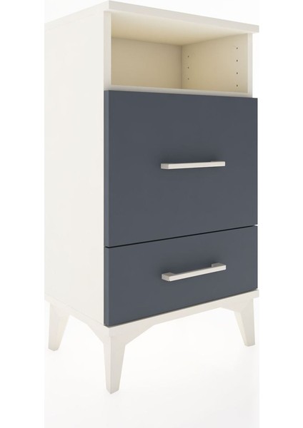 Arges Komodin Tek Raflı 2 Çekmeceli 44X30X80 Aytaşı-Antrasit modelleri