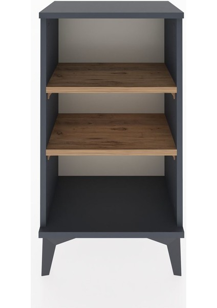 Arges Komodin Tek Raflı Tek Çekmeceli 44X30X80 Antrasit-Çam fiyatları