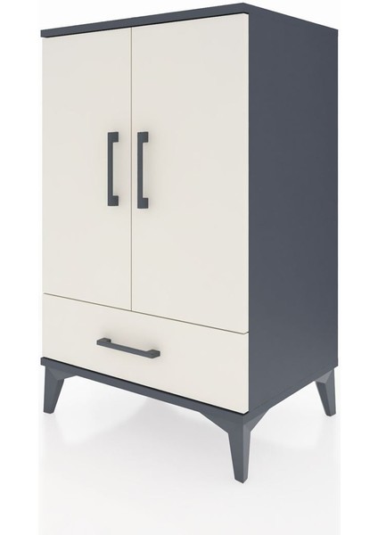 Hyperion Komodin 3 Raflı Tek Çekmeceli 2 Kapaklı 60X44X96 Antrasit-Aytaşı modelleri