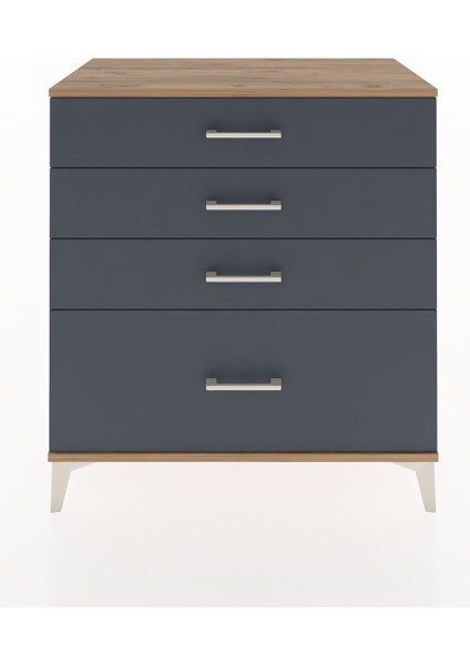 Hyperion Şifonyer 4 Çekmeceli 88X44X96 Çam-Antrasit