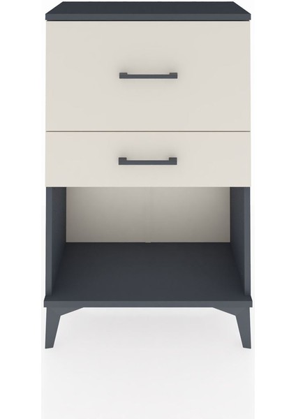 Arges Komodin 2 Çekmeceli 60X30X96 Antrasit-Aytaşı