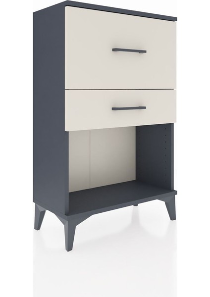 Arges Komodin 2 Çekmeceli 60X30X96 Antrasit-Aytaşı fiyatları