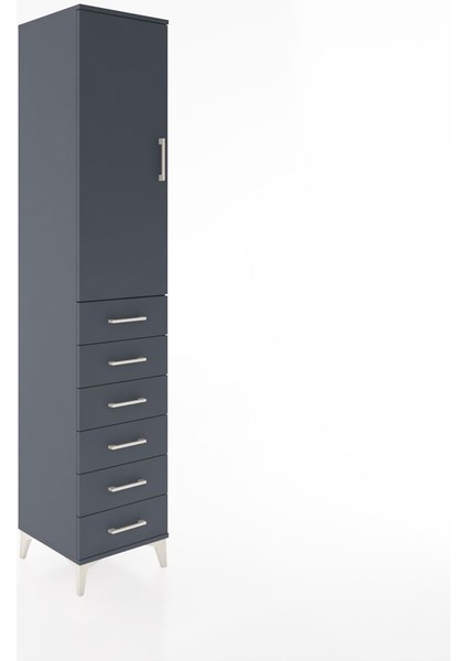 Hyperion Dolap 2 Raflı 6 Çekmeceli Tek Askılı 44X44X221 Antrasit-Antrasit fiyatları
