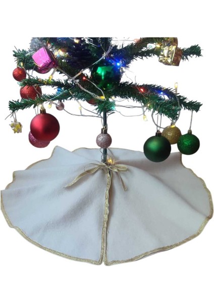 ,yılbaşı Çam Ağacı Altı Örtüsü, Çam Ağacı Ayak Halısı Örtüsü, Krem Renk,peluş 70 cm