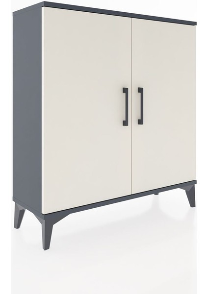 Arges Şifonyer 2 Raflı 2 Kapaklı 88X30X96 Antrasit-Aytaşı fiyatları