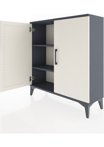 Arges Şifonyer 2 Raflı 2 Kapaklı 88X30X96 Antrasit-Aytaşı fırsatları