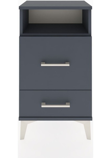 Arges Komodin Tek Raflı 2 Çekmeceli 44X30X80 Antrasit-Antrasit fiyatları