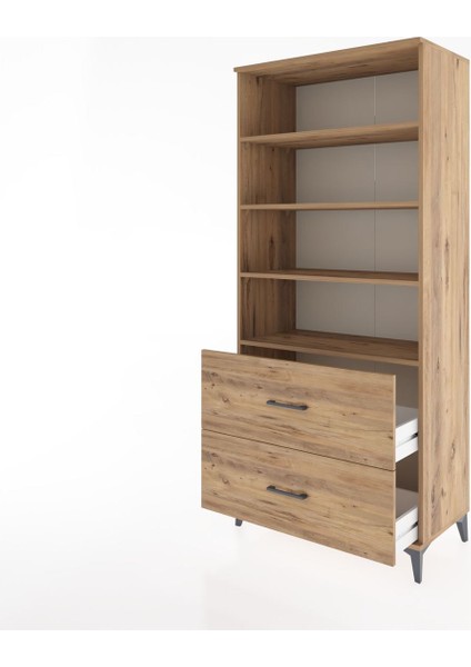 Hyperion Dolap 4 Raflı 2 Çekmeceli 88X44X195 Çam-Çam fırsatları