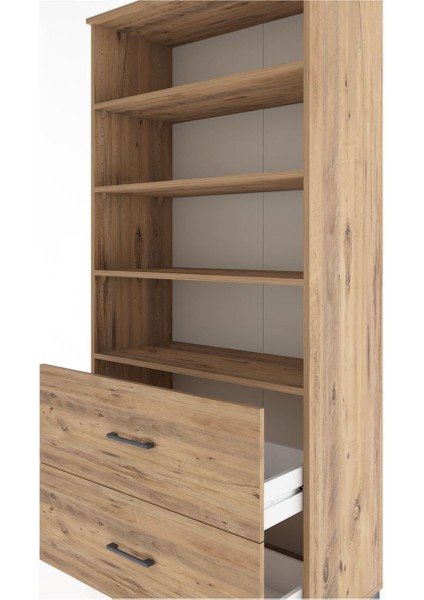 Hyperion Dolap 4 Raflı 2 Çekmeceli 88X44X195 Çam-Çam indirimleri