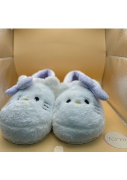 Sevimli Kedi Desenli Kurdeleli Peluş Panduf fiyatları