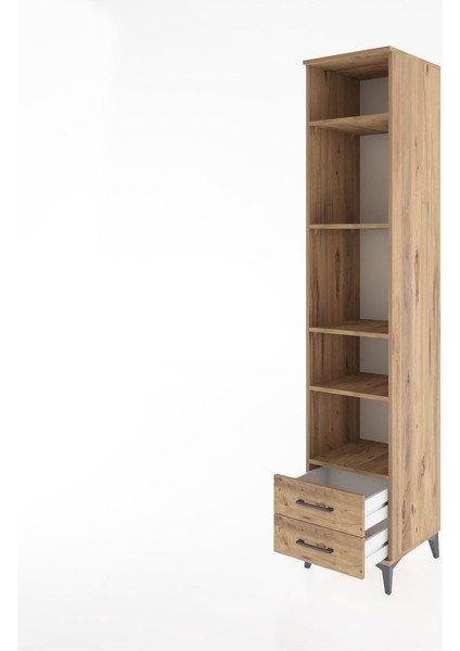 Hyperion Dolap 5 Raflı 2 Çekmeceli 44X44X221 Çam-Çam fırsatları