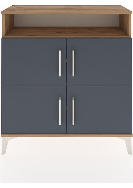 Arges Şifonyer 4 Raflı 4 Kapaklı 88X30X96 Çam-Antrasit