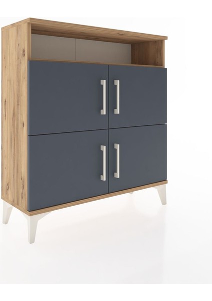 Arges Şifonyer 4 Raflı 4 Kapaklı 88X30X96 Çam-Antrasit fiyatları