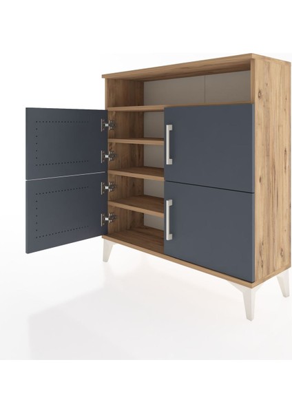 Arges Şifonyer 4 Raflı 4 Kapaklı 88X30X96 Çam-Antrasit fırsatları