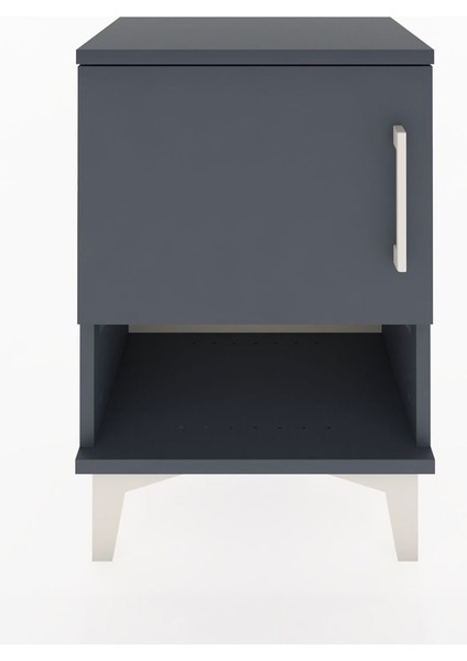 Arges Komodin 2 Raflı Tek Kapaklı 44X30X64 Antrasit-Antrasit