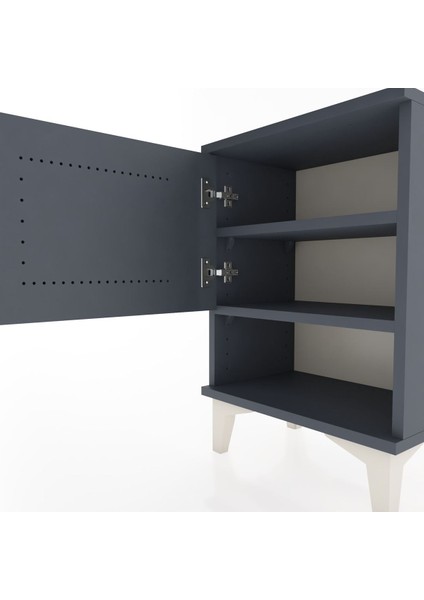 Arges Komodin 2 Raflı Tek Kapaklı 44X30X64 Antrasit-Antrasit indirimleri