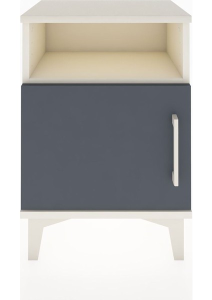 Arges Komodin 2 Raflı Tek Kapaklı 44X30X64 Aytaşı-Antrasit