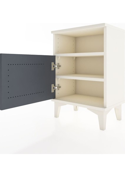 Arges Komodin 2 Raflı Tek Kapaklı 44X30X64 Aytaşı-Antrasit fırsatları