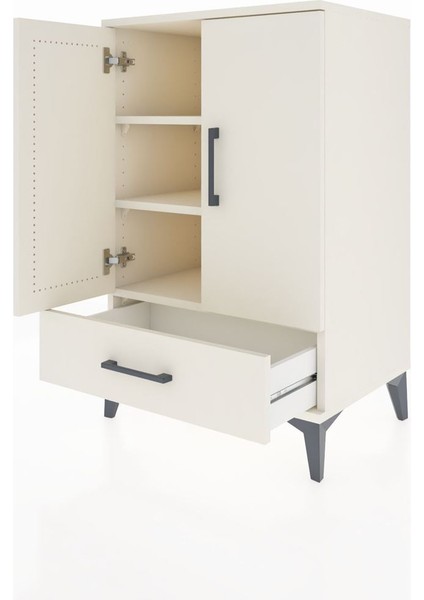 Hyperion Komodin 3 Raflı Tek Çekmeceli 2 Kapaklı 60X44X96 Aytaşı-Aytaşı fırsatları