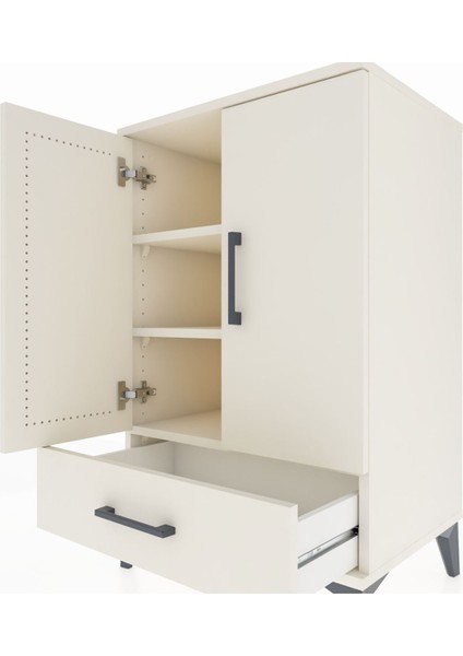 Hyperion Komodin 3 Raflı Tek Çekmeceli 2 Kapaklı 60X44X96 Aytaşı-Aytaşı indirimleri