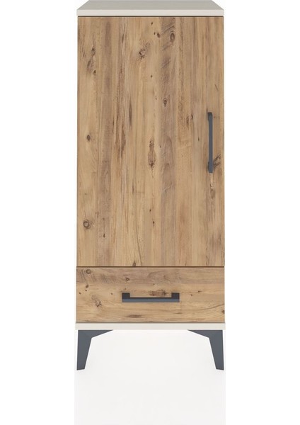 Arges Komodin 3 Raflı Tek Çekmeceli Tek Kapaklı 44X30X106 Aytaşı-Çam