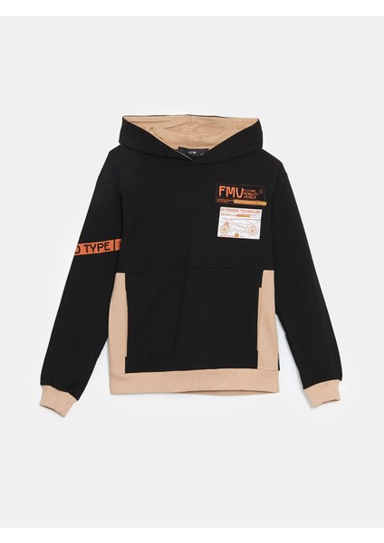 Yeni Sezon Kapüşonlu Baskılı Erkek Çocuk Sweatshirt