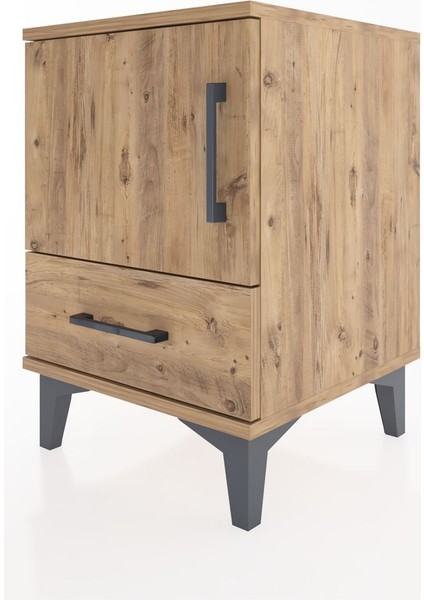 Hyperion Komodin Tek Raflı Tek Çekmeceli Tek Kapaklı 44X44X64 Çam-Çam modelleri