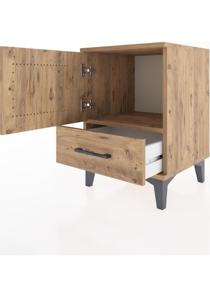 Hyperion Komodin Tek Raflı Tek Çekmeceli Tek Kapaklı 44X44X64 Çam-Çam fırsatları