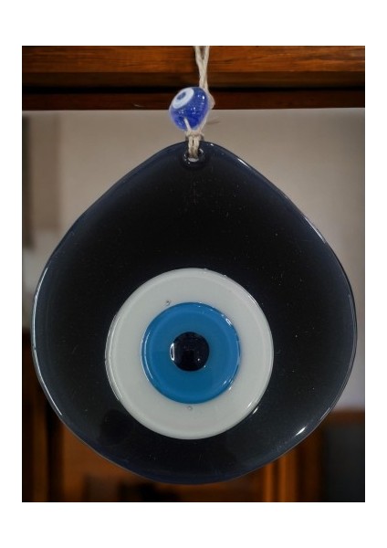 Mavi Nazar Boncuklu Siyah Renk Nazar Boncuklu Damla Desen El Yapımı Duvar Süsü fırsatları