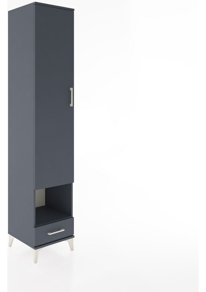 Hyperion Dolap 6 Raflı Tek Çekmeceli Tek Kapaklı 44X44X221 Antrasit-Antrasit fiyatları